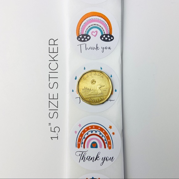 Set of 50 Thank You Cards and 50 Large Boho Rainbow Stickers - Picture 8 of 10